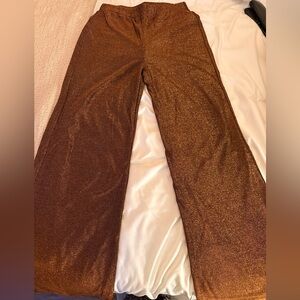 Lulu's Shimmering Gold Wide Leg Pants